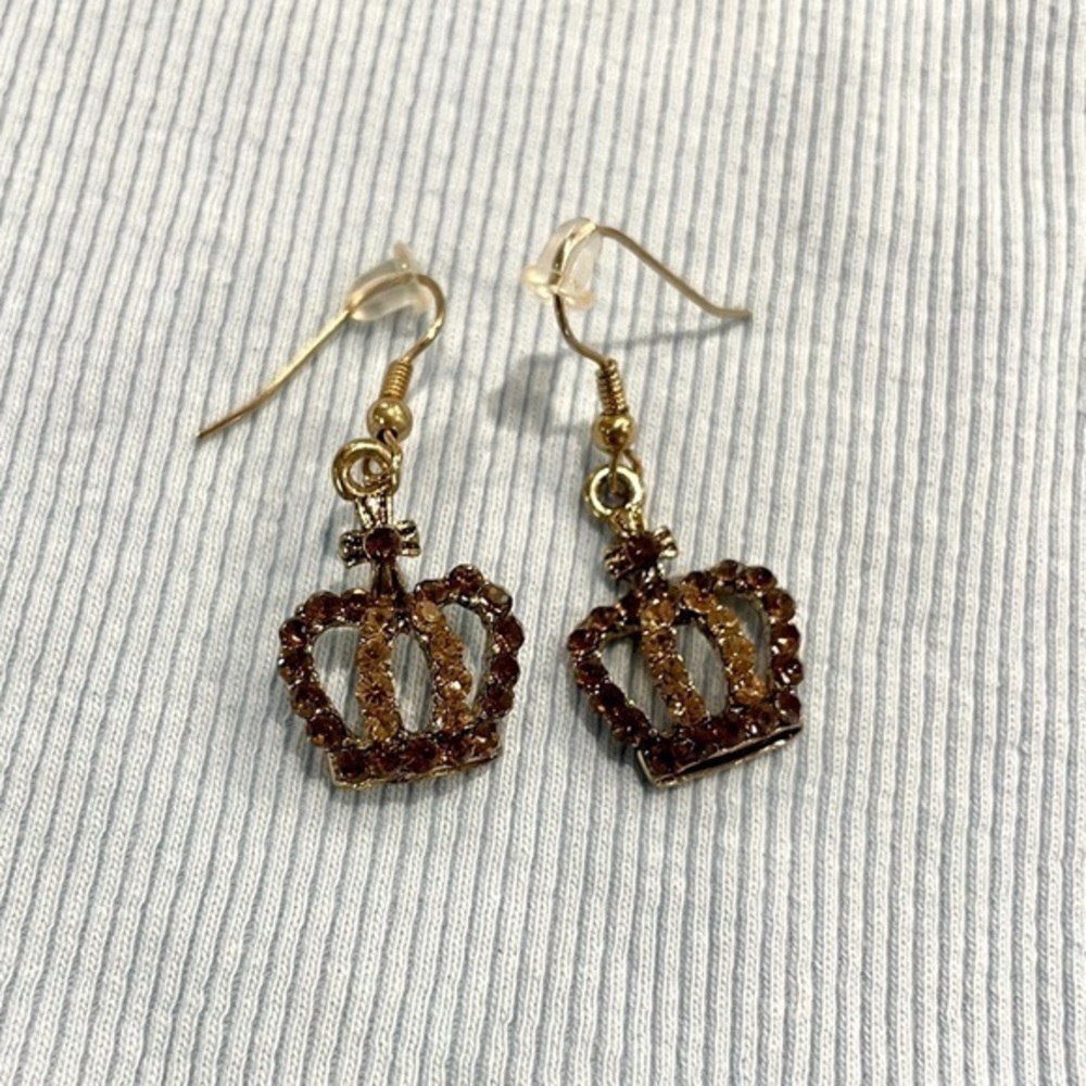Juicy Couture Gold Crown dangle Earrings